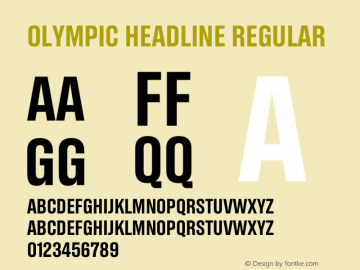 Пример шрифта Olympic Headline Condensed Condensed