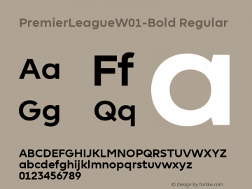 Пример шрифта Premier League W01 Bold Italic