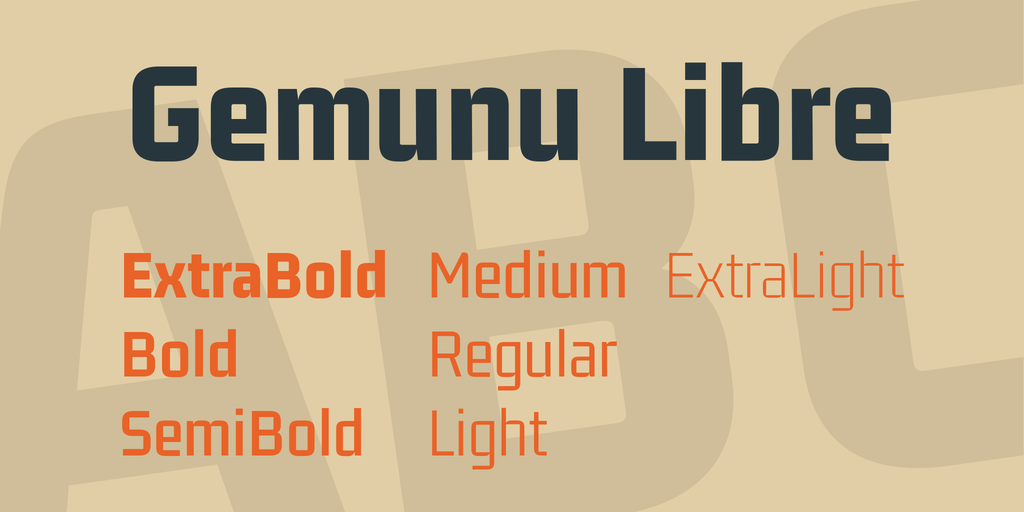 Пример шрифта Gemunu Libre Extra Light