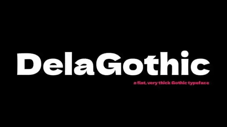 Пример шрифта Dela Gothic One Regular