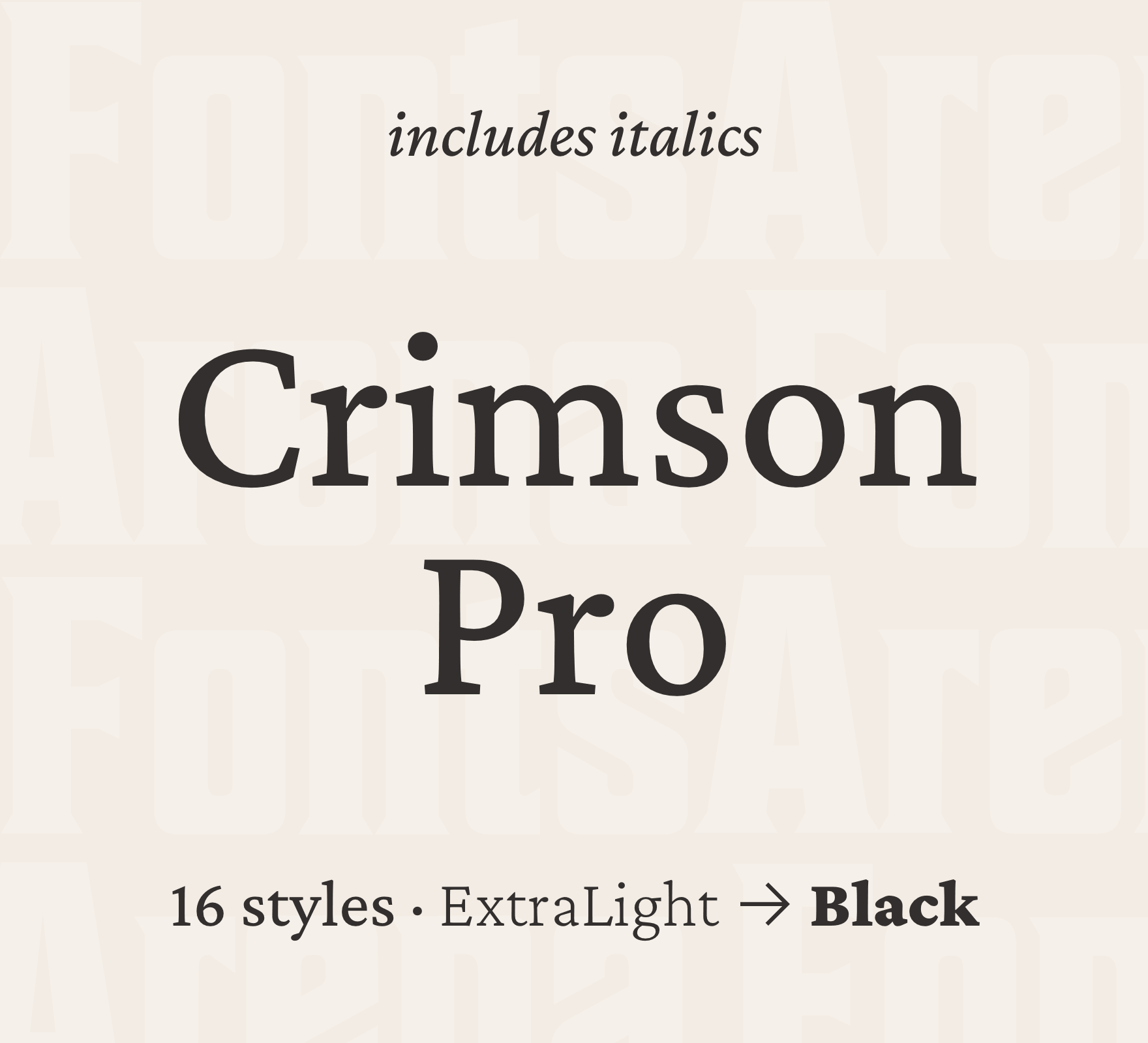 Пример шрифта Crimson Pro Italic