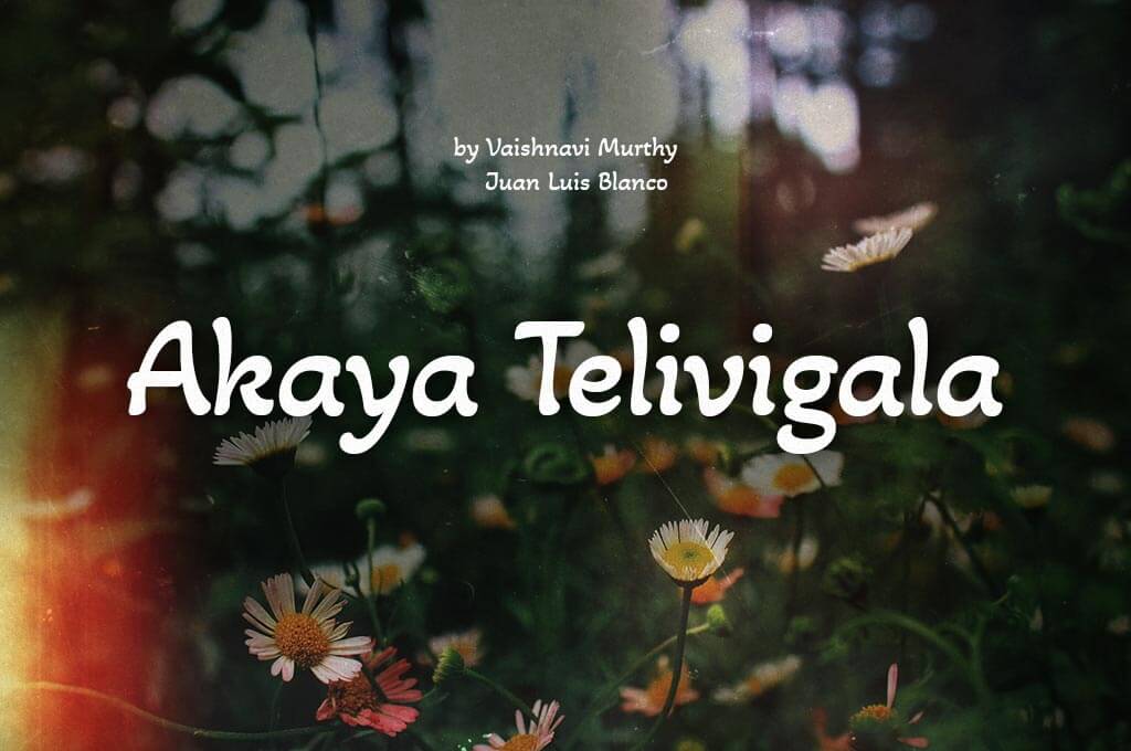 Пример шрифта Akaya Telivigala Regular