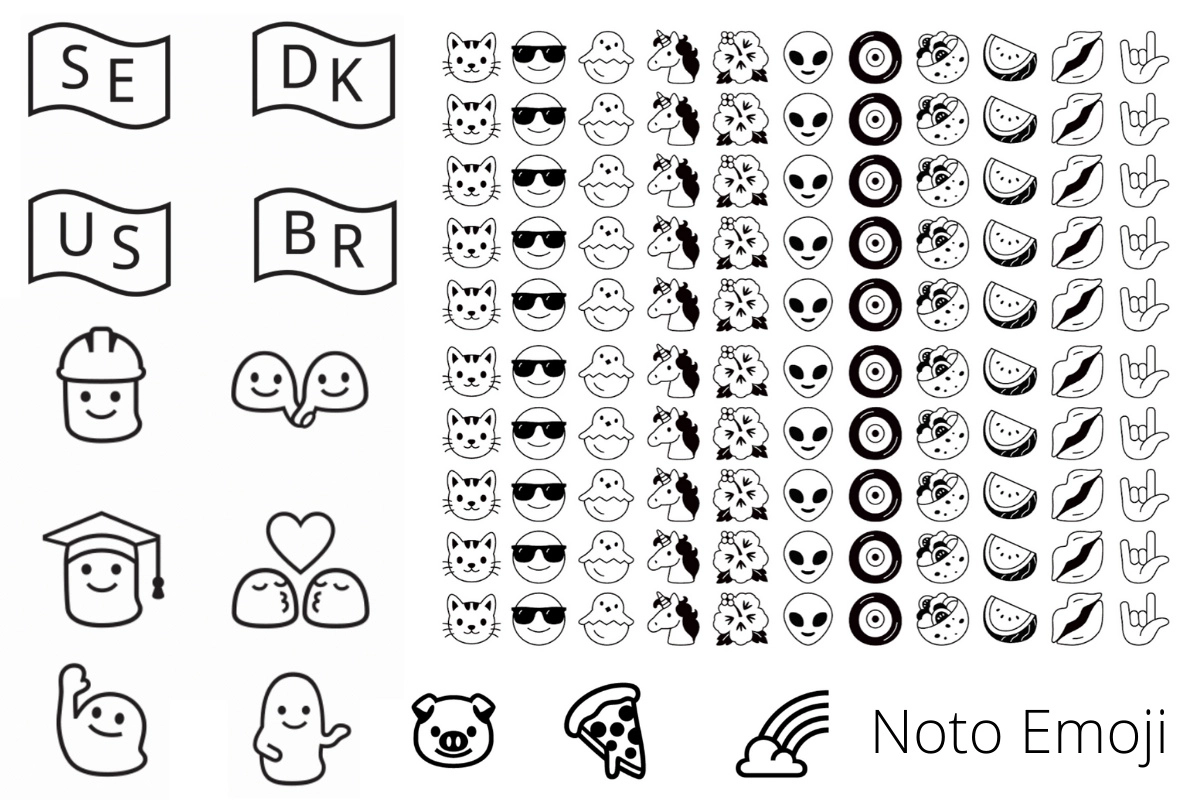 Пример шрифта Noto Emoji Regular