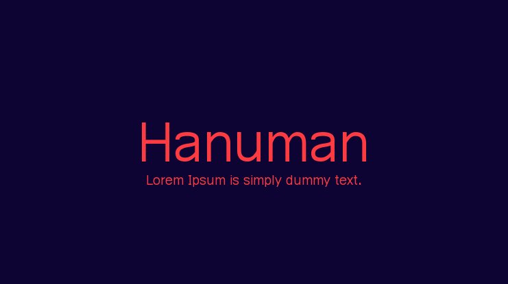 Пример шрифта Hanuman Light
