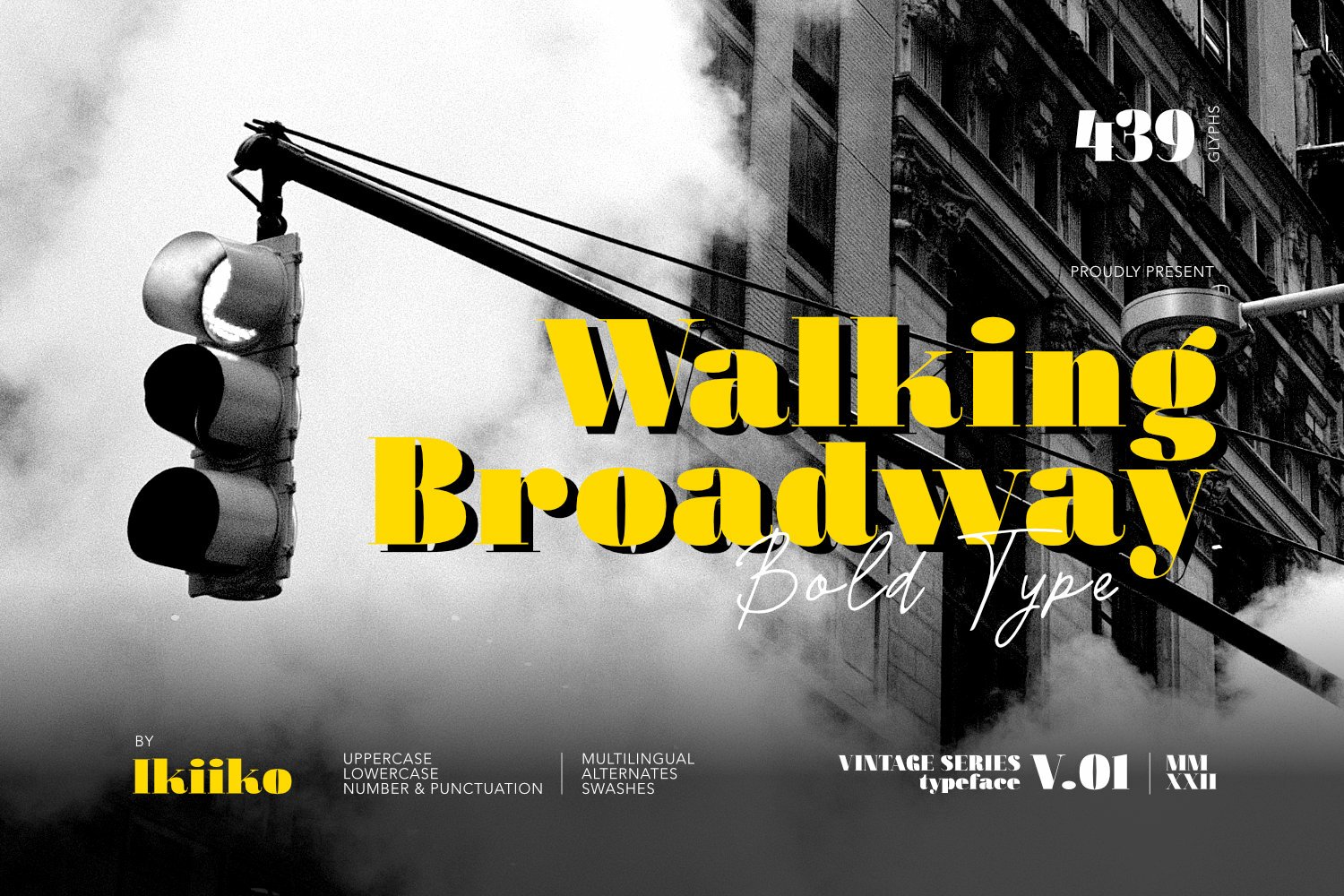 Пример шрифта Walking Broadway