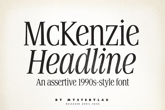 Пример шрифта McKenzie Headline Italic
