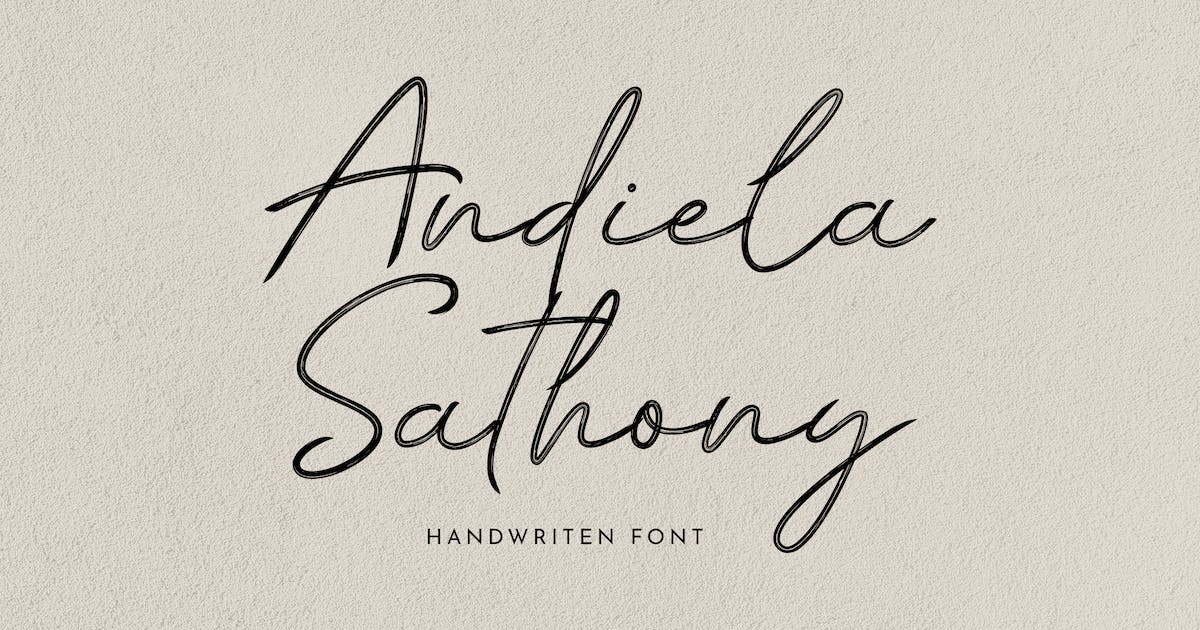 Пример шрифта Andiela Sathony Regular