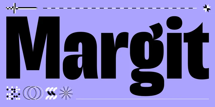 Пример шрифта Margit Heavy Italic