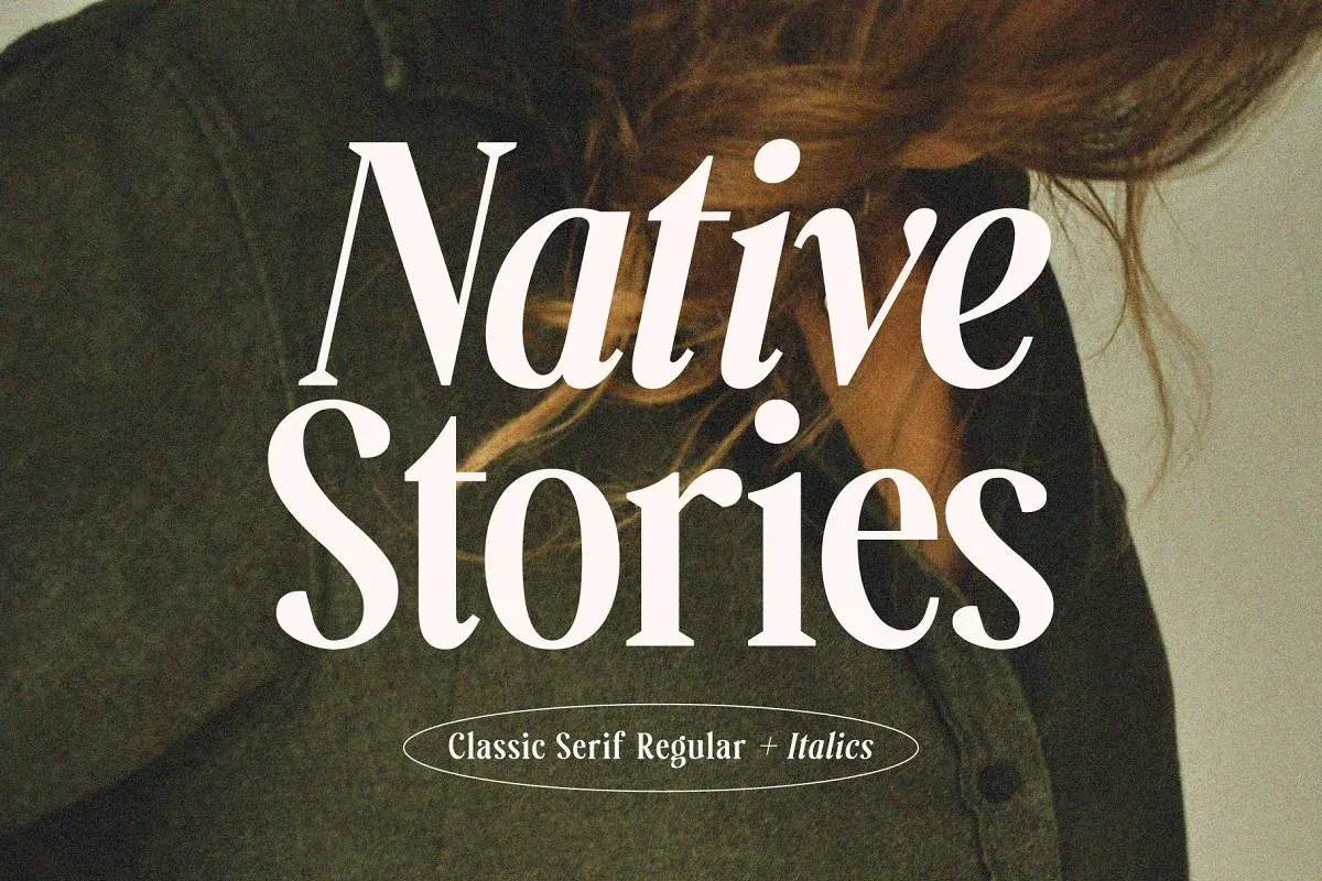 Пример шрифта Native Stories Italic