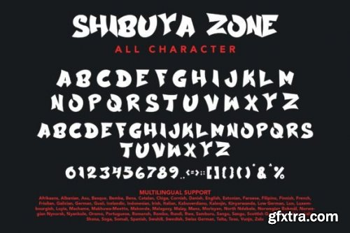 Пример шрифта Shibuya Zone Regular