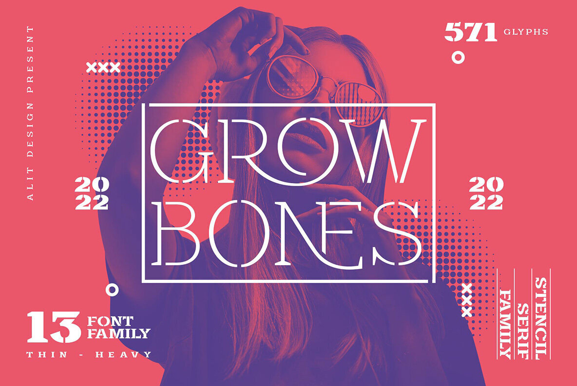 Пример шрифта Grow Bones SemiBold