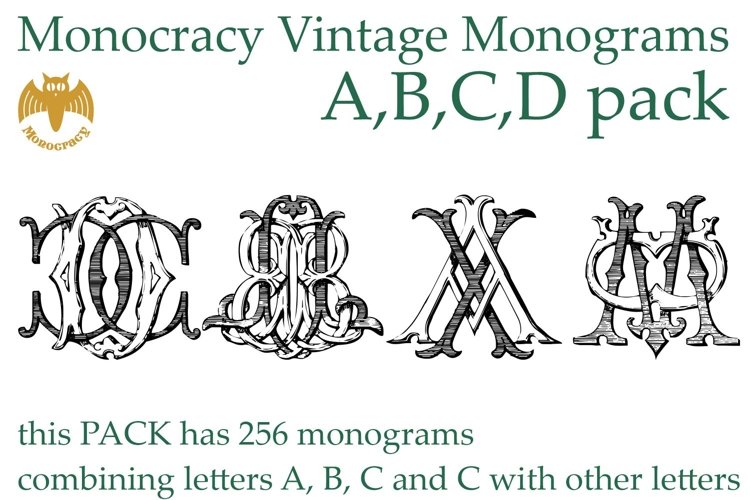 Пример шрифта Monocracy Vintage Monograms C Regular
