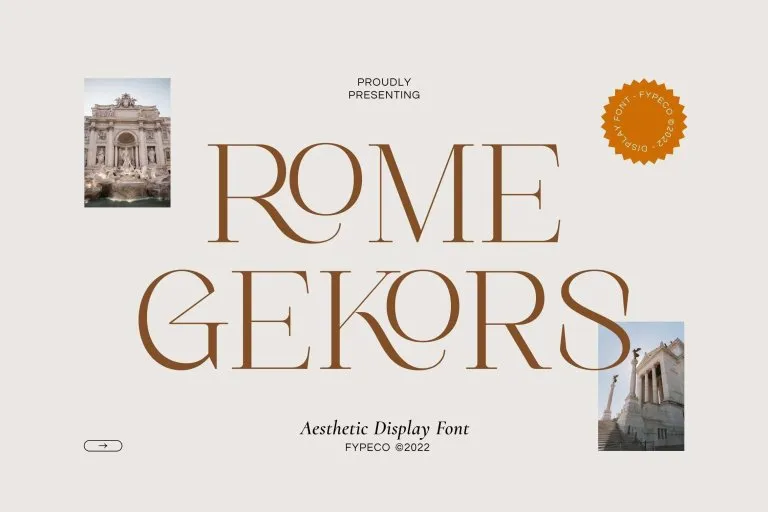 Пример шрифта Rome Gekors Regular