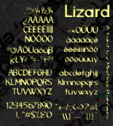 Пример шрифта Lizards
