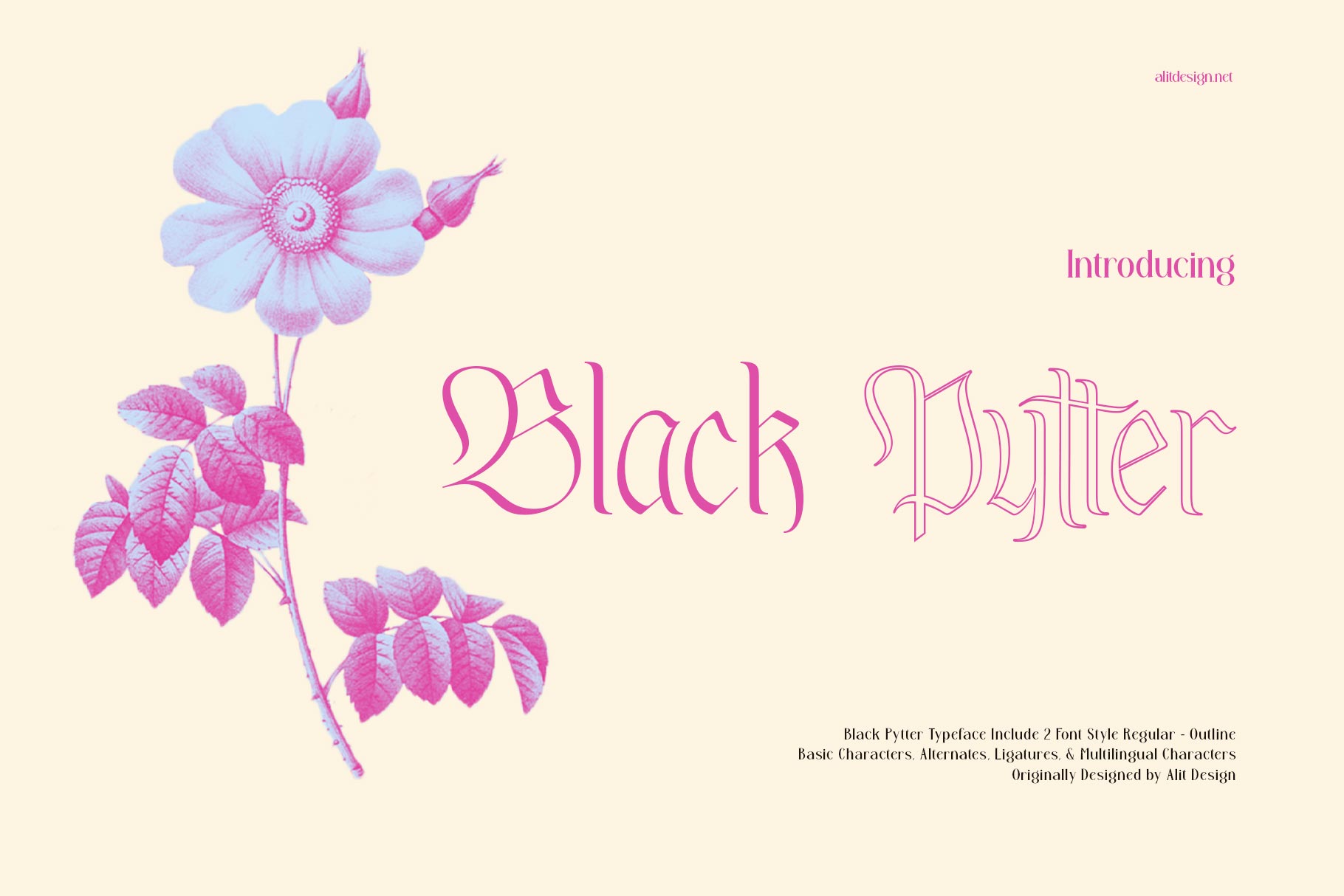Пример шрифта Black Pytter