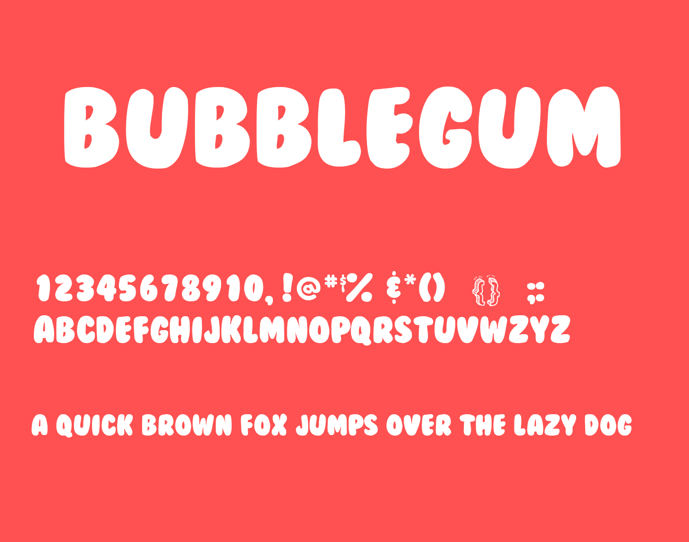 Пример шрифта BubbleGum
