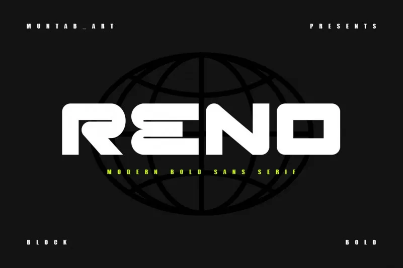 Пример шрифта Reno