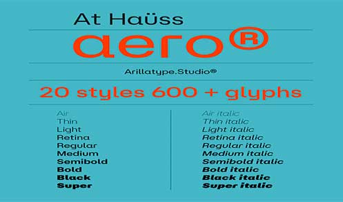Пример шрифта At Hauss Aero