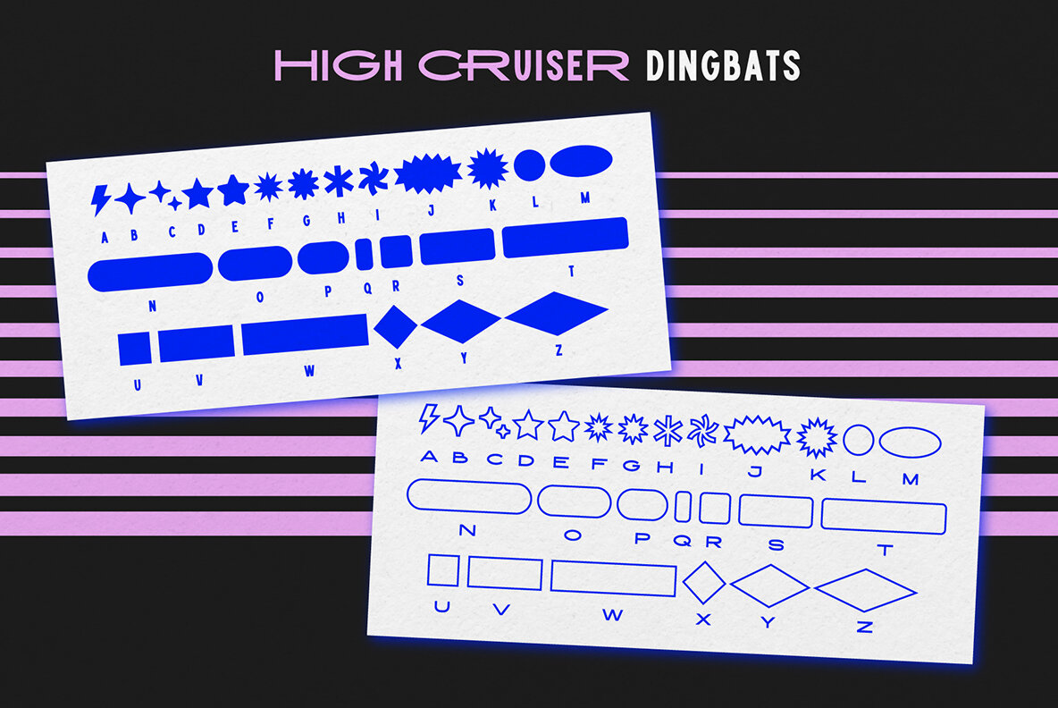Пример шрифта High Cruiser Dingbats