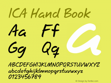 Пример шрифта ICA Hand