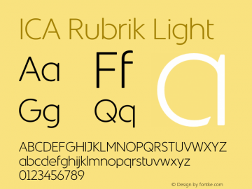 Пример шрифта ICA Rubrik