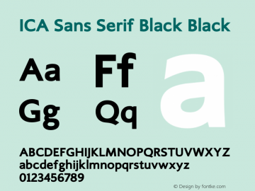 Пример шрифта ICA Sans Serif