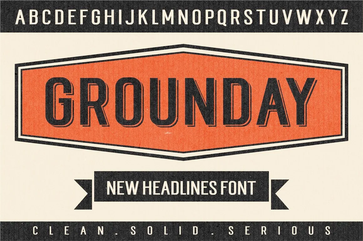 Пример шрифта Grounday