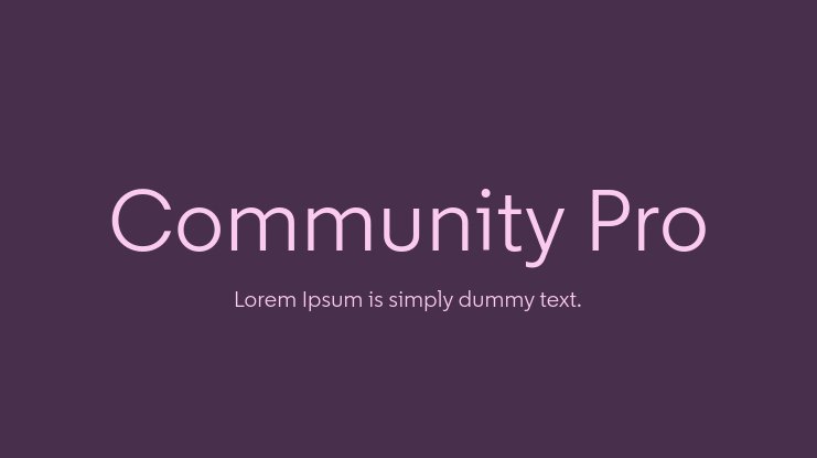 Пример шрифта Community Pro