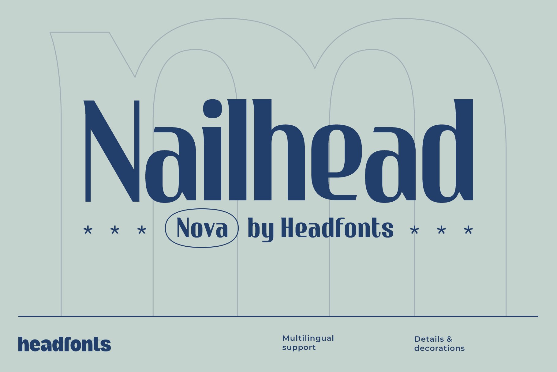 Пример шрифта Nailhead Nova
