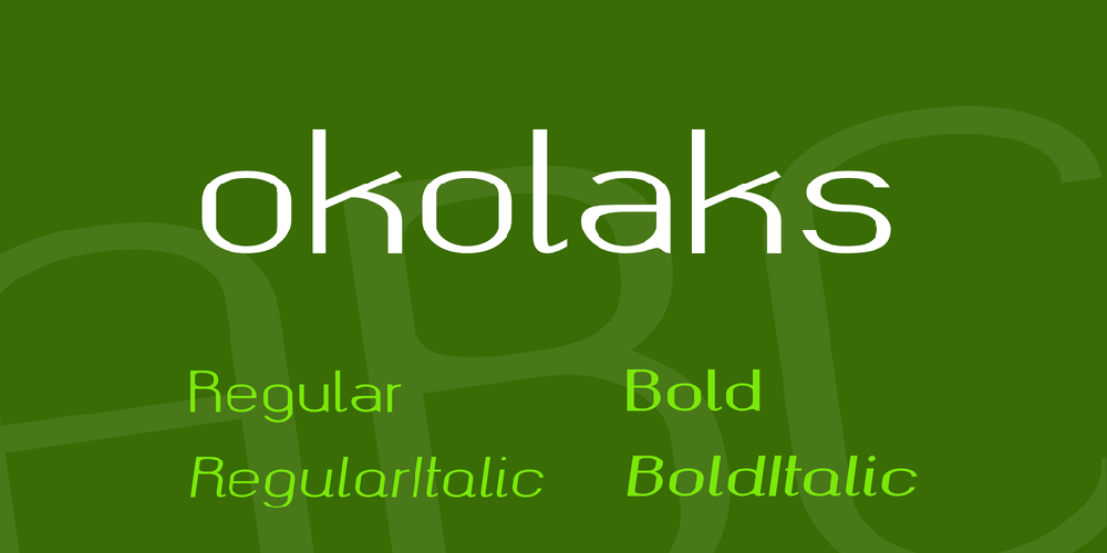 Пример шрифта Okolaks