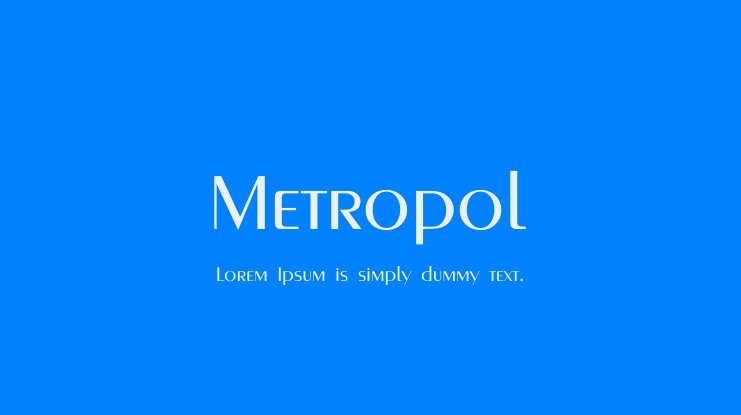 Пример шрифта Metropol Regular