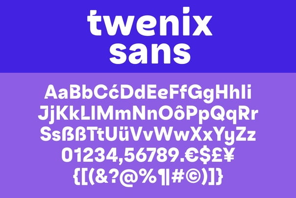 Пример шрифта Twenix Sans