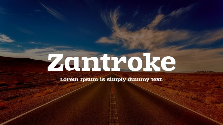 Пример шрифта Zantroke