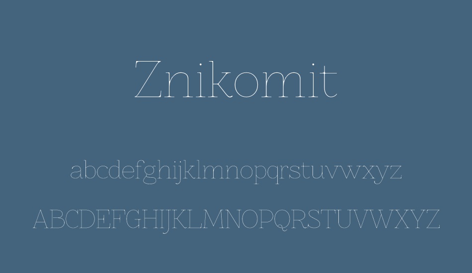 Пример шрифта Znikomit