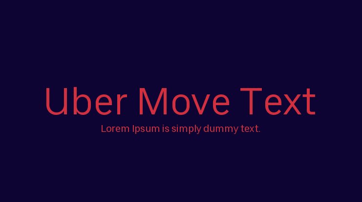 Пример шрифта Uber Move Text HEB