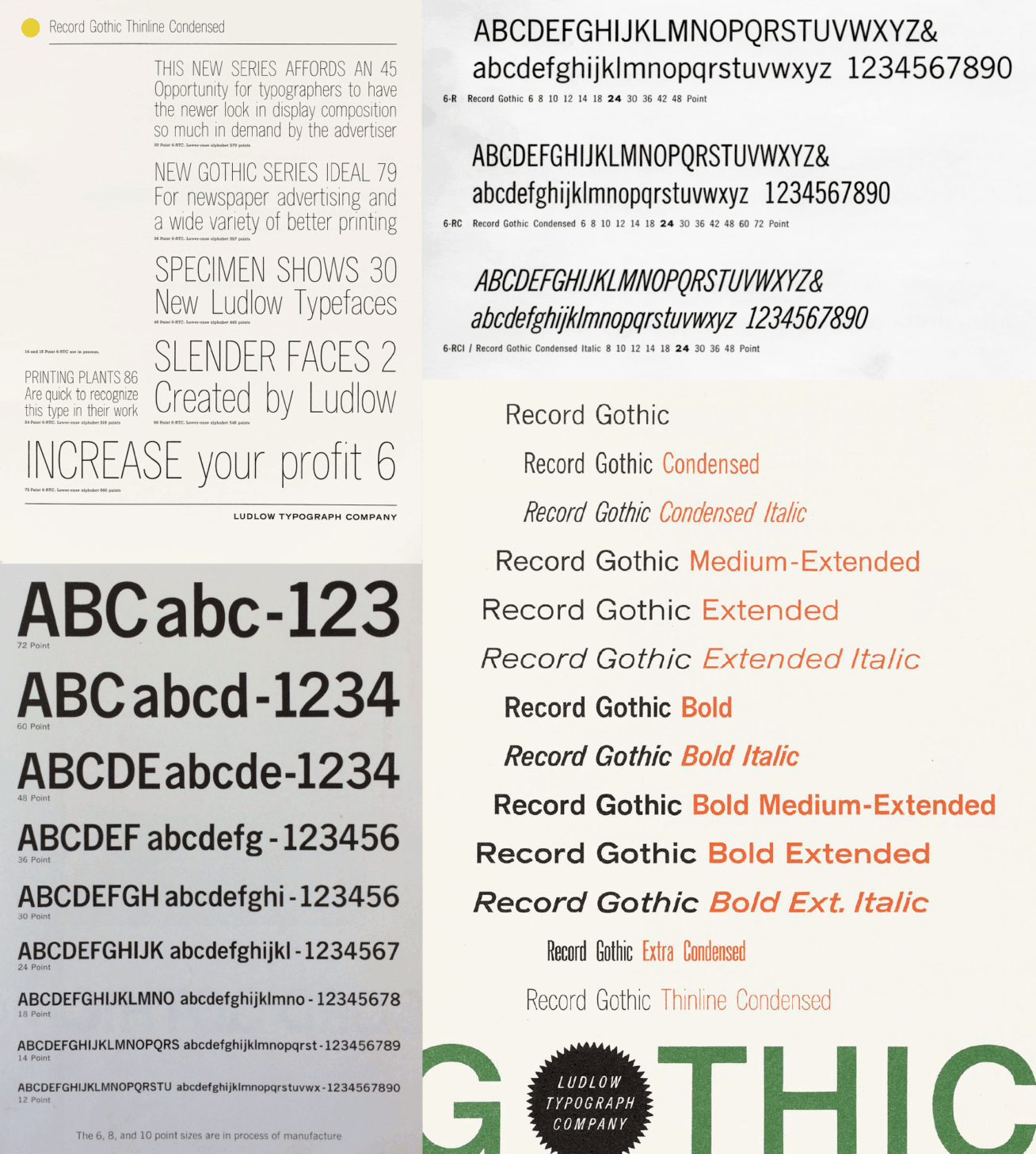 Пример шрифта A2 Record Gothic Bold Italic