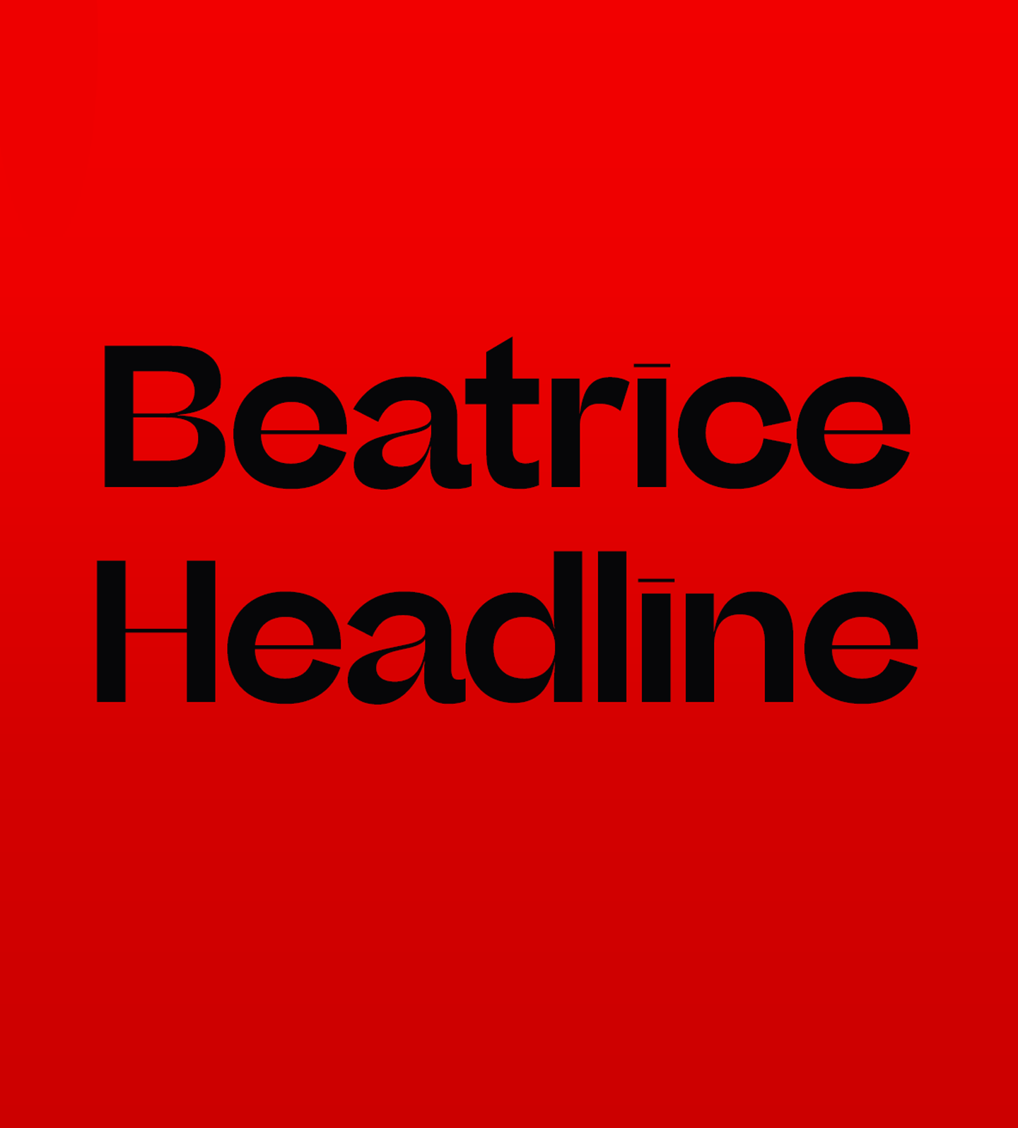 Пример шрифта Beatrice Headline Medium Italic
