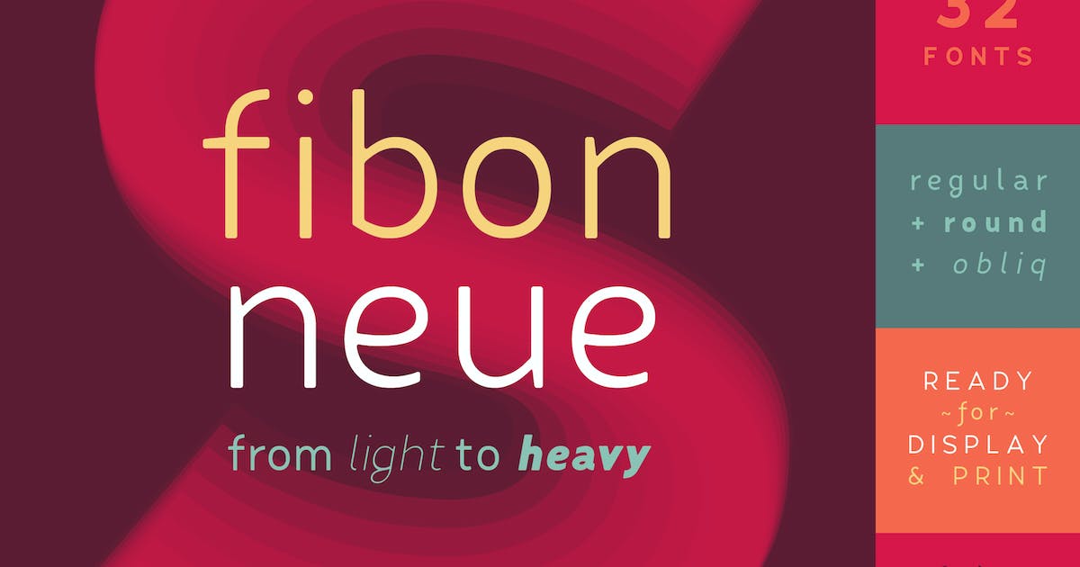 Пример шрифта Fibon Neue Medium