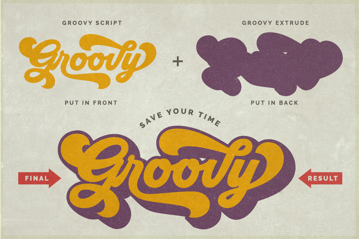 Пример шрифта Groovy Retro
