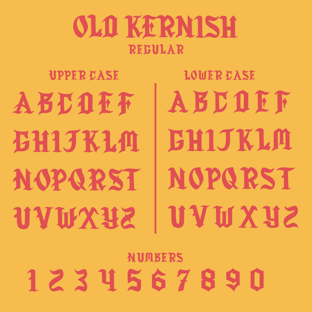 Пример шрифта Old Kernish Inked