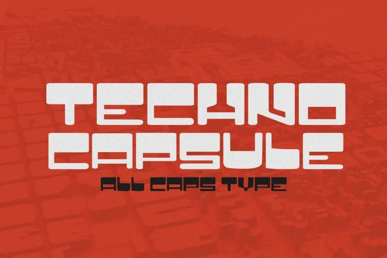 Пример шрифта Techno Capsule Regular