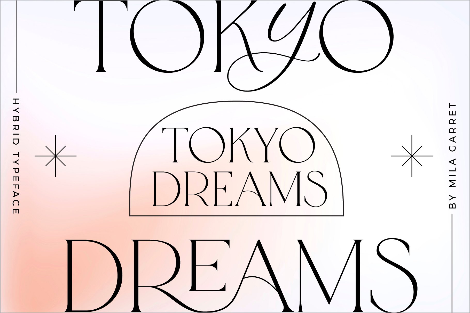 Пример шрифта Tokyo Dreams Plain