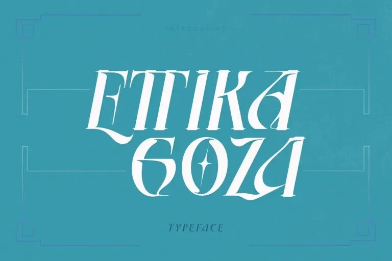 Пример шрифта Ettika Goza