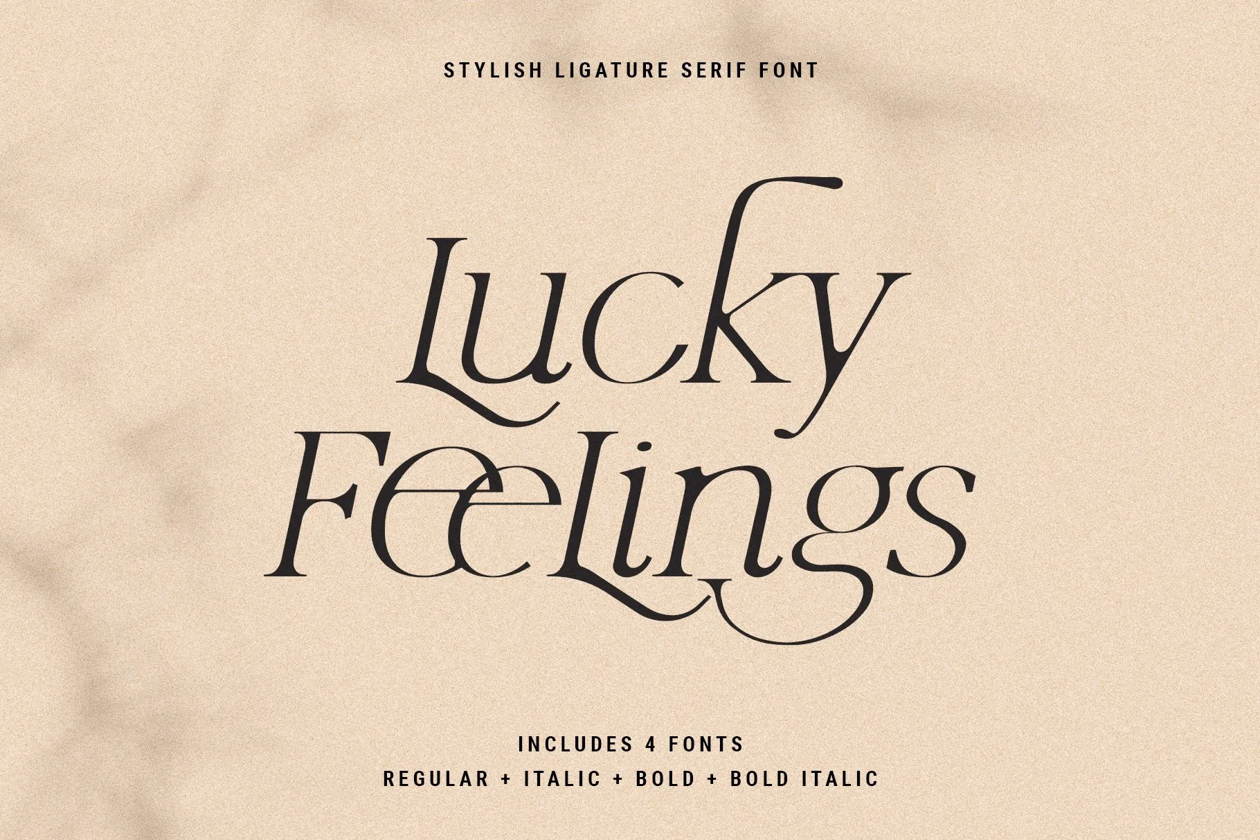 Пример шрифта Lucky Feelings Bold Italic