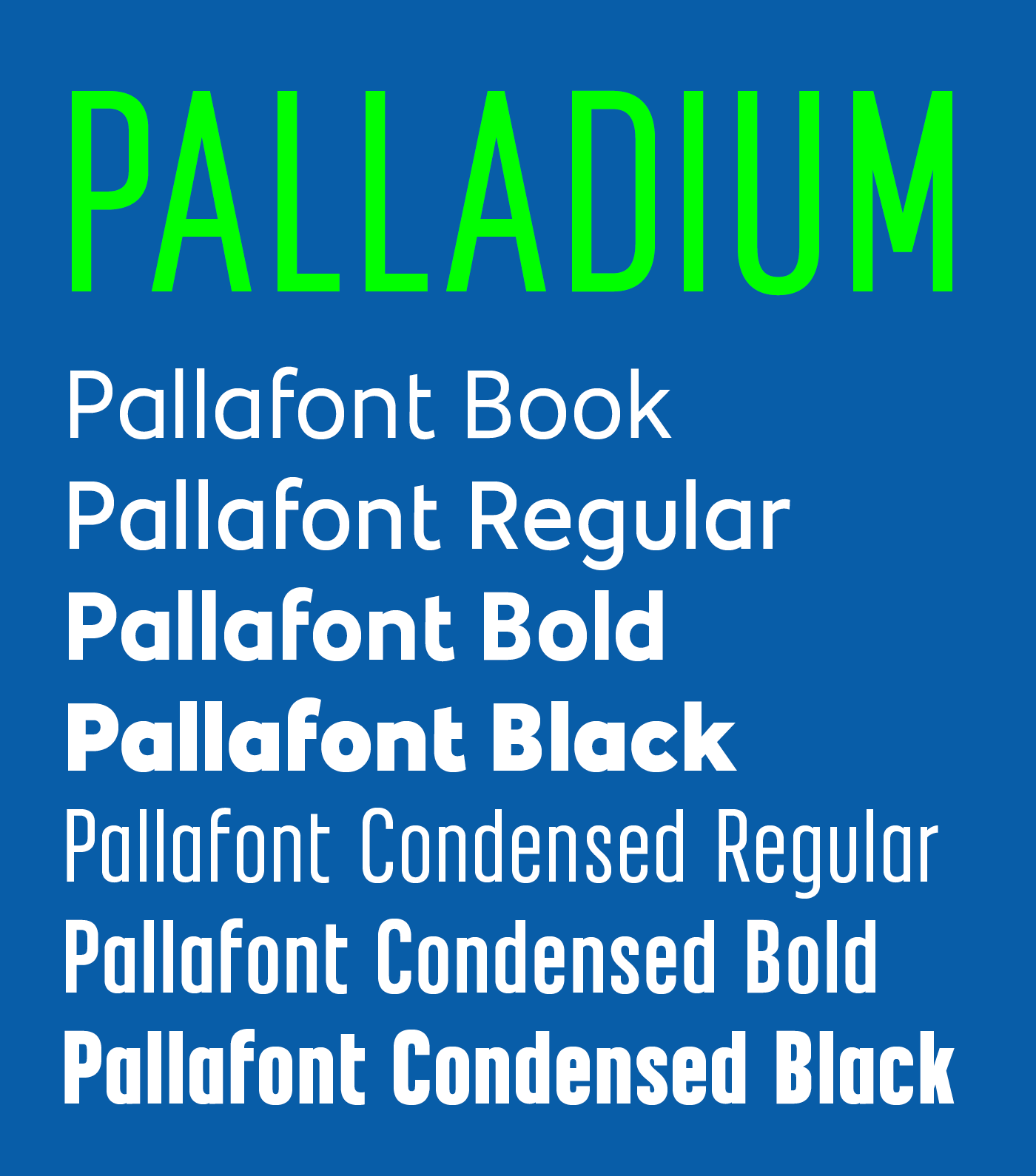 Пример шрифта Palladium