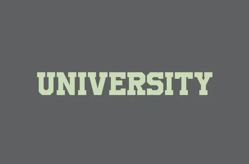 Пример шрифта University