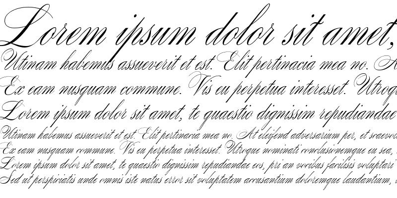 Пример шрифта Wolfgang Amadeus Mozart Regular