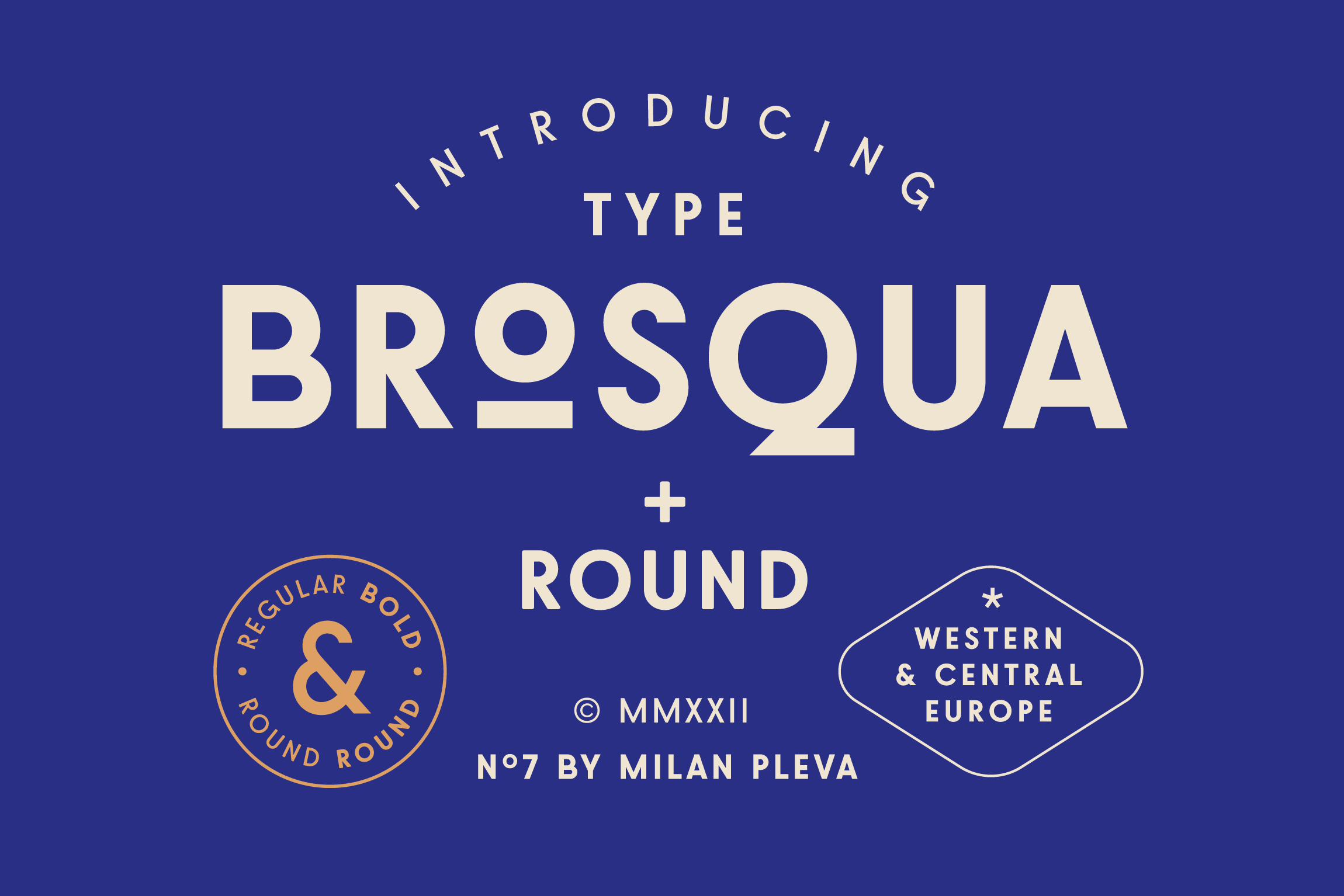 Пример шрифта Brosqua Regular