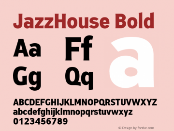 Пример шрифта Jazz House Bold