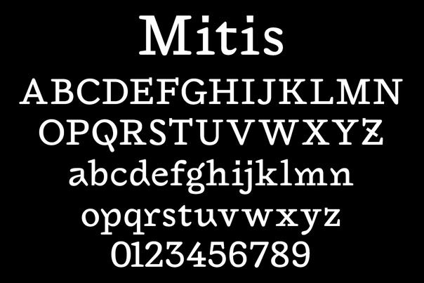 Пример шрифта Mitis